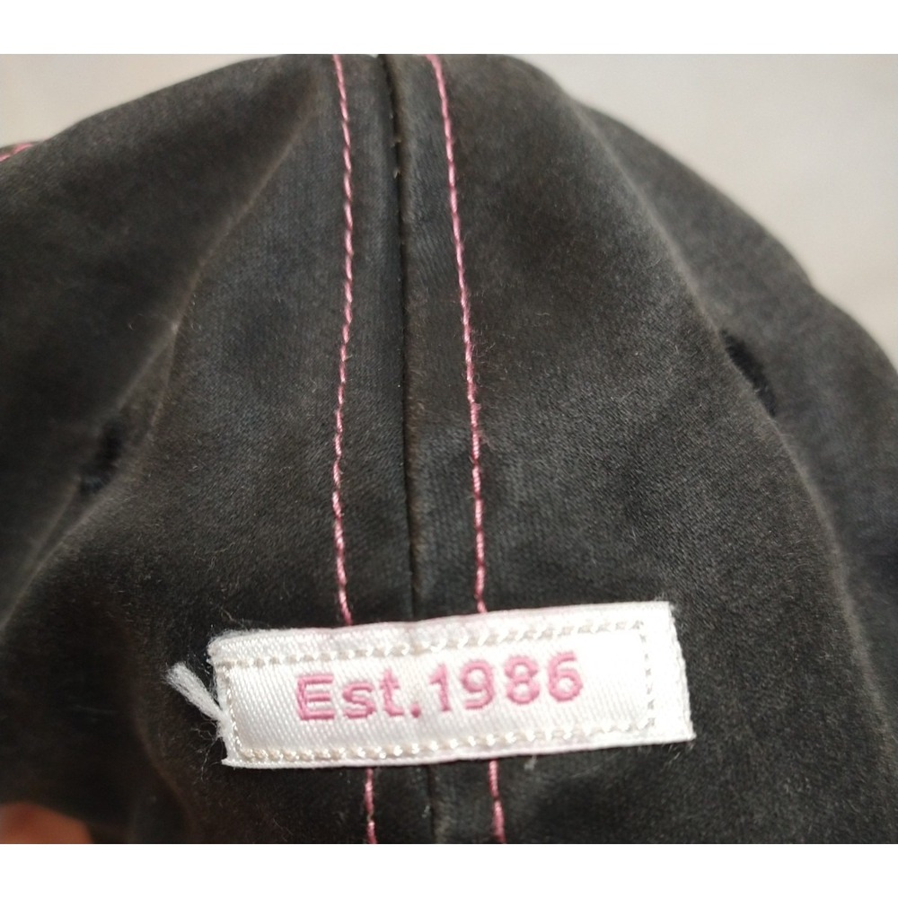 womens‎ MOSSY OAK distressed cap, black w colorfull plaid on bottom - Picture 8 of 10